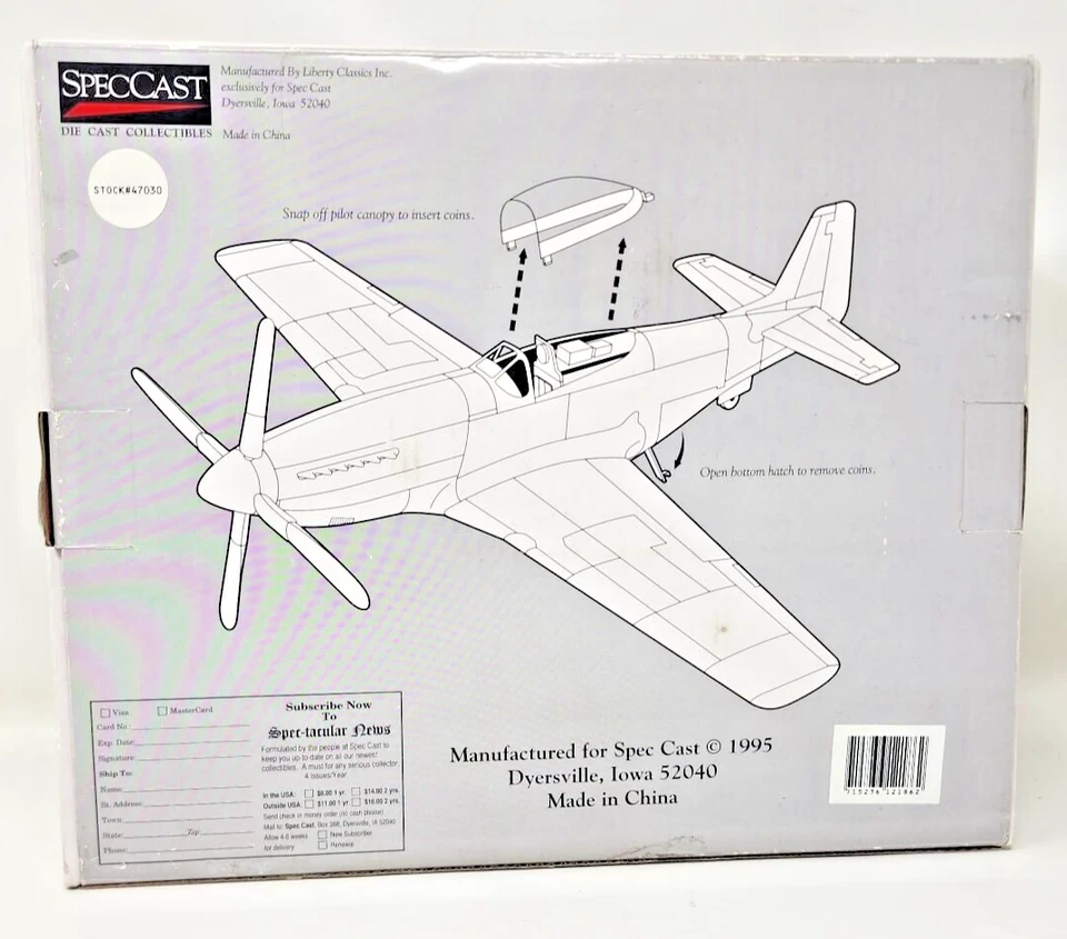 Nuevo banco coleccionista SpecCast escala 1/48 47030 North American P-51D Mustang Foto 2 de 4