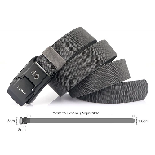 Men Tactical Belt Elastic Belt Strong Nylon Alloy Quick Release Buckle Stretch - Picture 5 of 21