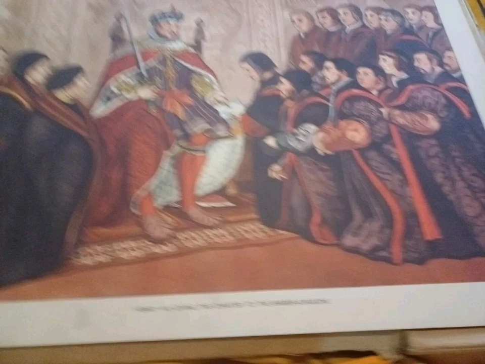  Vintage 1950s  Macmillan School Educational print Henry Viii Giving The Charter - Image 2 of 4