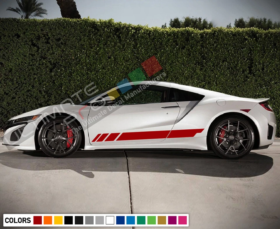 Juego de calcomanías adhesivas rayas para piezas de panel de carrocería Acura NSX carrera de resistencia 2018 2019 Foto 2 de 4