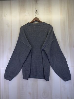 Vintage J G Hook 90s Gray Knit Crew Neck Mens Womens Unisex
