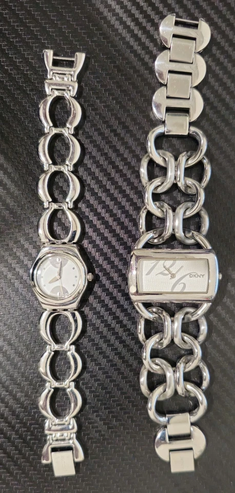2x DKNY (NY-4367) And Swatch IRONI Stainless Steel Women's Watches - Working — 第 2/4 张图片