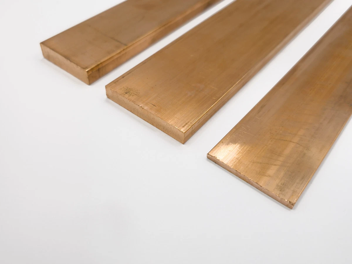Copper Rod Cu99.9 - Square Profile, Solid Bar - 6-15mm Edge Length - Made To Order