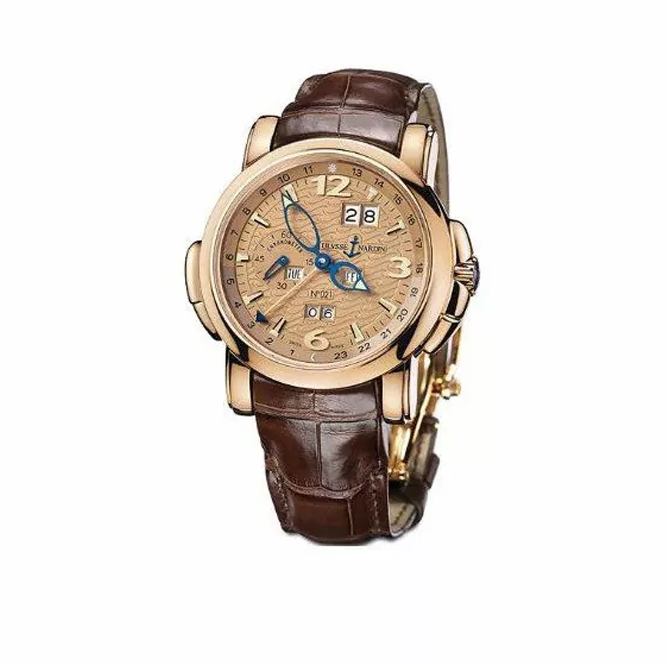 Ulysse Nardin — Ulysse Nardin GMT Perpetual Limited Edition 322-66 42mm Leather Strap 18K Ros...