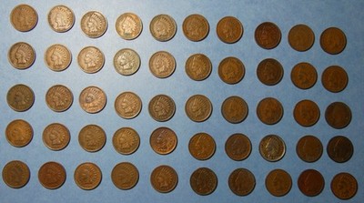 50 ''FULL DATE'' Indian Head Cents SOME LETTERS IN LIBERTY VISIBLE!!