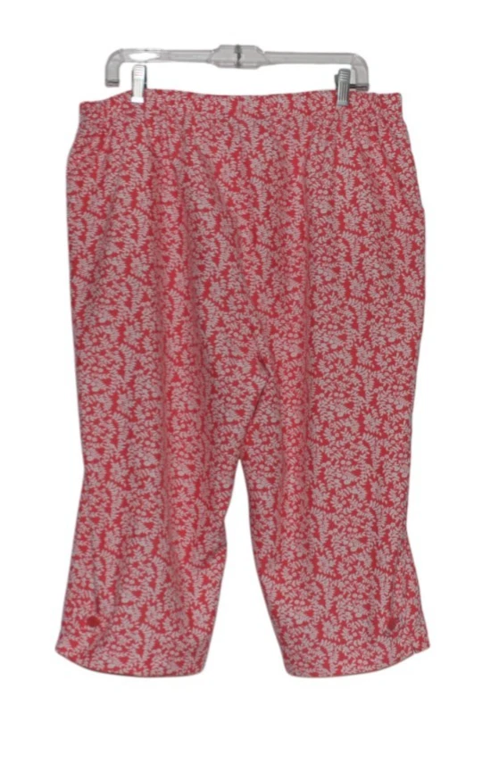 Alia Mujer Capris Pull-on Cintura Elástica Bolsillos Frontales Naranja y Blanco Talla 16P Foto 4 de 4