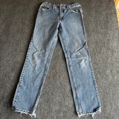 Vintage Lee Regular Fit Distressed Straight Leg Jeans Blue Mens