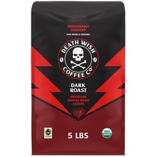 Death Wish Coffee, Dark Roast Whole Bean Coffee, USDA Organic and Fair Trade,