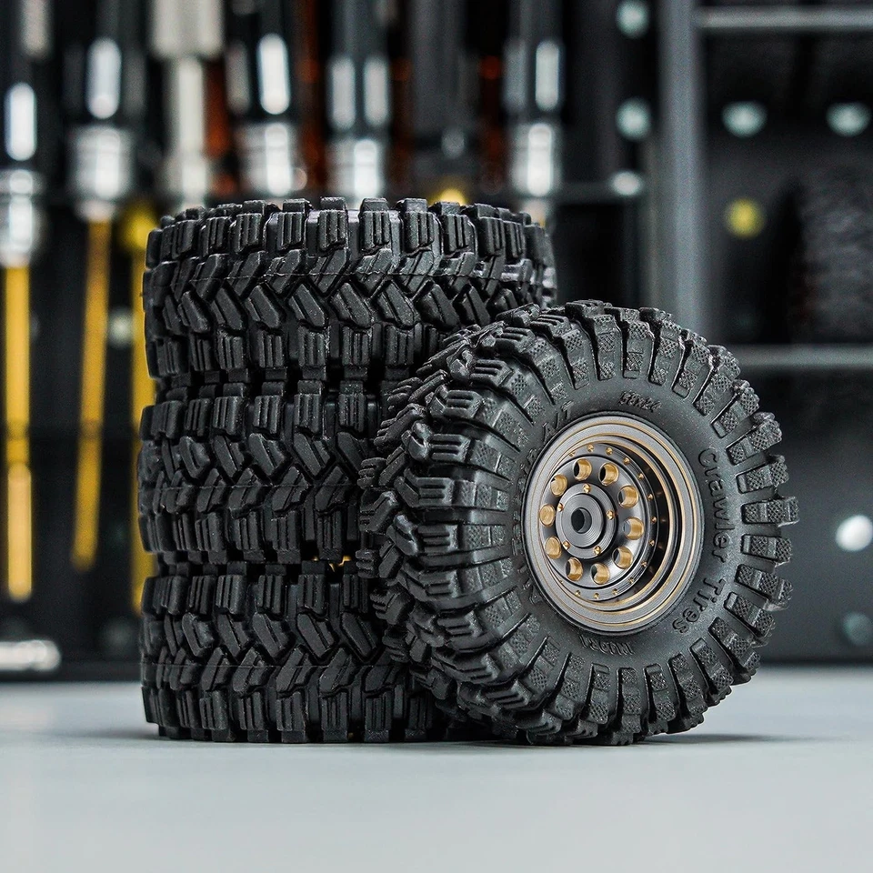 CNC Machined 1.0 Beadlock Wheels with Heavy-Duty Tires for Ultimate RC Crawler - Image 4 of 4