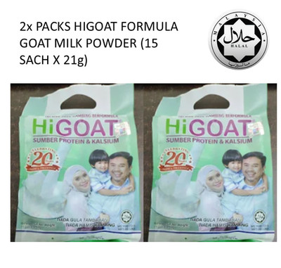 2x PACKS HIGOAT FORMULA GOAT MILK POWDER (15 SACH X 21g)