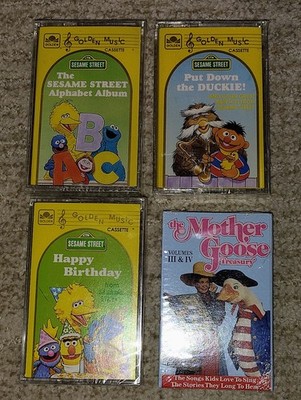 Sesame Street & Mother Goose Cassette Lot - Alphabet Album, Put Down the Duckie