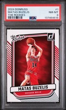 2024 PANINI DONRUSS THE ROOKIES #1 MATAS BUZELIS PSA 8