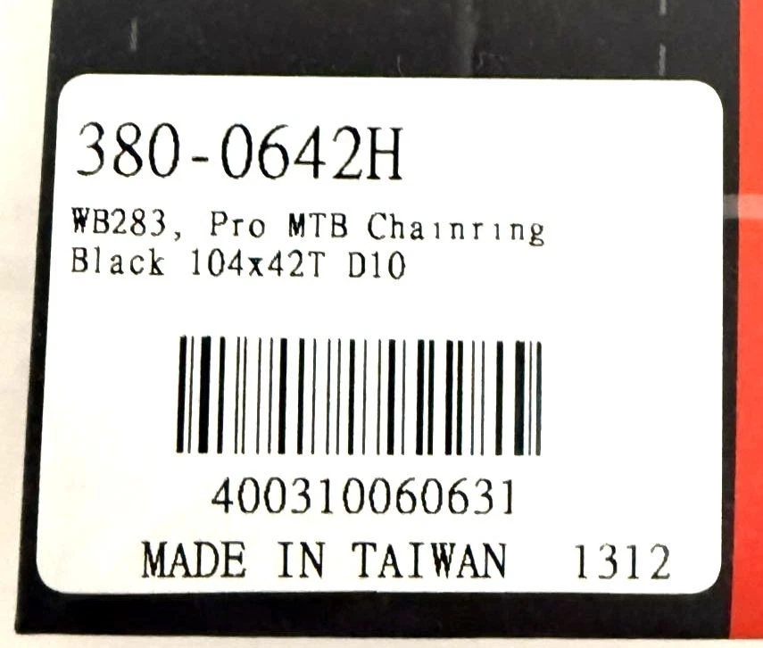 FSA Pro 104 BCD 104BCD 42 tooth Alloy MTB Chainring Black WB283 380-0642H NEW - Image 3 of 4