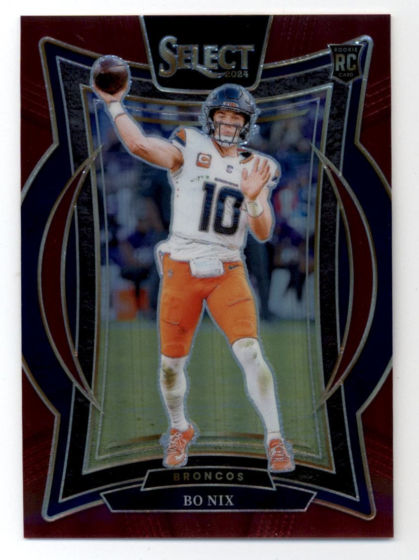 2024 Select Prizm Maroon #30 Bo Nix Rookie RC 104/149 Broncos - NM-MT