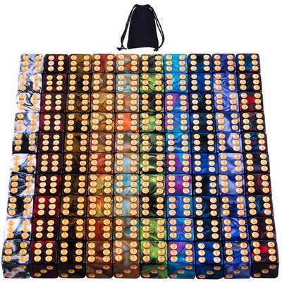 AUSTOR 100 Pcs 6 Sided Dice Set 10 Two Tone Colors 16mm, 100 Pieces Square H