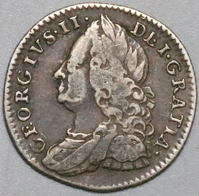 1758 George II 6 Pence Great Britain F Colonial Sterling Silver Coin (26073102R)