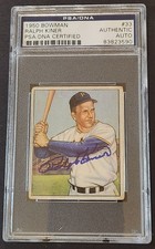 RALPH KINER #33 1950 Bowman Baseball PSA/DNA AUTO AUTHENTIC PIRATES