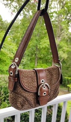 ⭐︎かわカッコいい⭐︎COACH Soho レザーハンドバッグ ライトブラウン Coach SMALL Vintage F12308 Soho British Tan Leather & Signature C