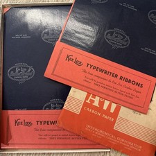 Vintage Kee Lox typewriter ribbons and carbon paper in original packaging thumbnail