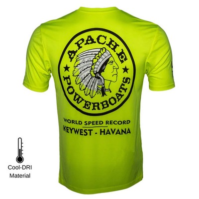 Official World Speed Record Apache Star Tee | Cotton/Performance | Safety Green