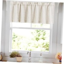 Valance Curtains Linen Textured Valance 60"W x 15"L Pack of 1 Soild Beige
