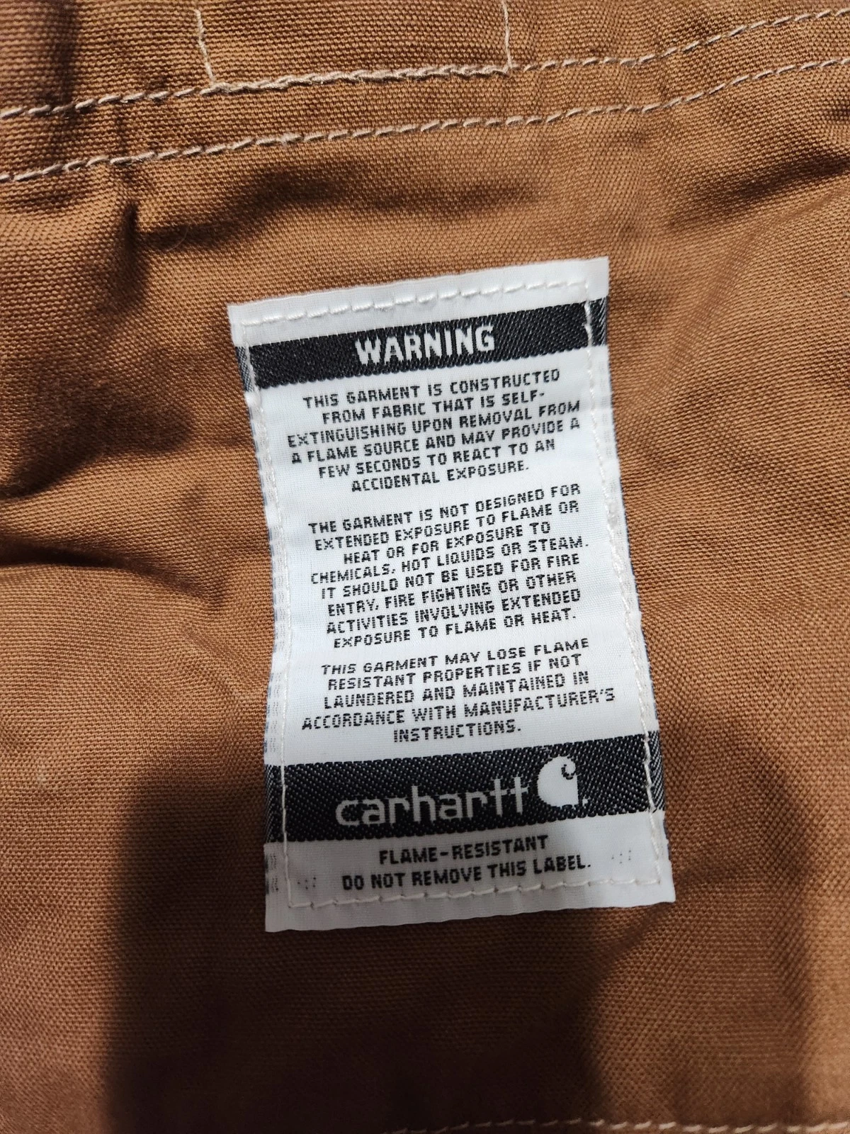 Carhartt FR Full Swing Flame Resistant CAT 3 Brown Work Jacket Mens M - product detail image 8
