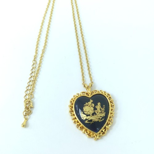 LIMOGES CASTEL Collar Corazón Azul Marino Oscuro Color Oro Para Mujer Usado... - Imagen 3 de 20