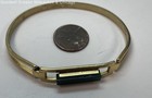 VNTG Avon Gold Tone Faux Jade Hinged Bangle Bracelet 12.4g — photo 6