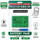 800mAh Rechargeable Battery Pack for Nintendo GBA SP Game Boy Advance SP + Tool
