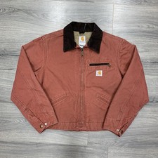 Vintage Carhartt Detroit Woman  s J097 VRS Rose Red Jacket Small Regular RARE