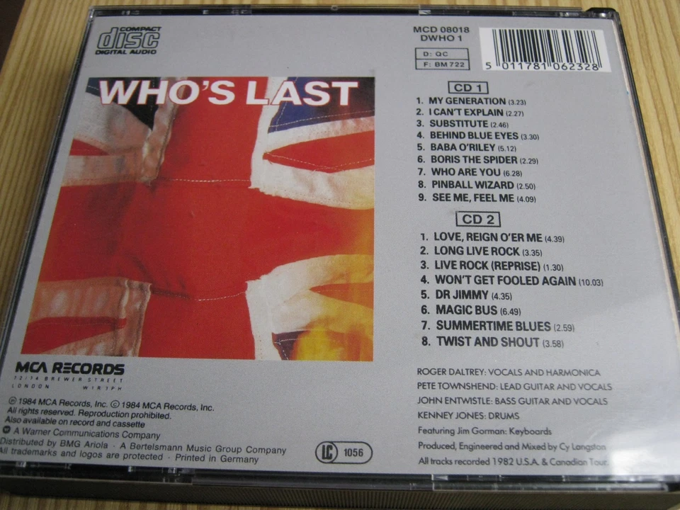 The Who "Who's Last" (1984) Live DCD " Won't Get Fooled Again" CSI Miami - Bild 2 von 4