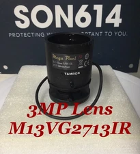 Tamron M13VG2713IR CCTV Lens W/ 1/2.7" 3MP IR 2.7-13mm f/1.4 C-Mount TESTED!