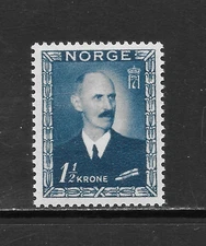 NORWAY SCOTT 276 MNH F/VF - 1946 1.5k PRUSSIAN BLUE ISSUE - KING HAAKON VII