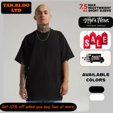 Shaka Wear 7.5oz Max Heavyweight T-Shirt PLAIN TEE  100 USA Cotton FAST SHIP