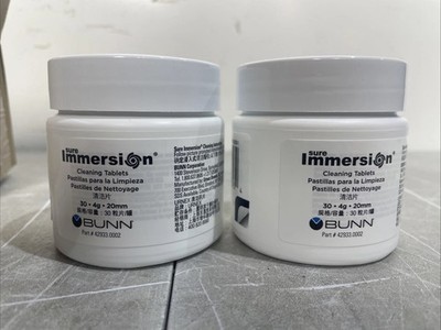 LOT OF 2, BUNN OEM Sure Immersion Cleaning Tablets 30 Tablets 4g 42933.0002 NEW