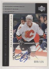 2002 Upper Deck Premier Collection Signatures Silver /125 Chuck Kobasew Auto 6sq
