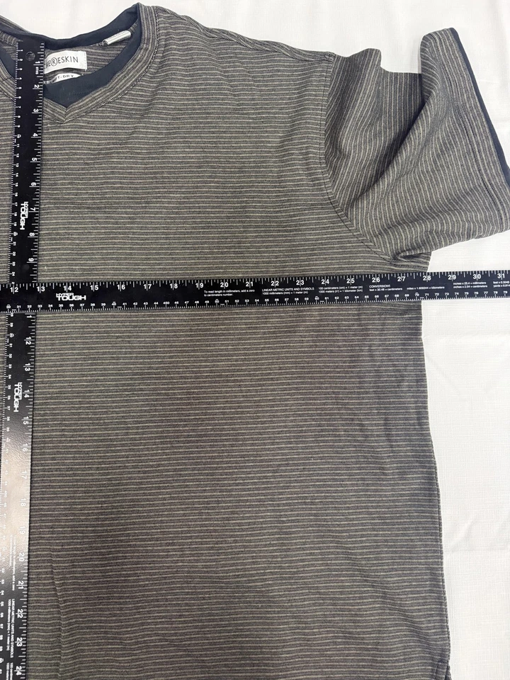 Chereskin Shirt Mens 2XL Black Gray Swift-Dry Short Sleeve Casual Stripe - Image 4 of 4