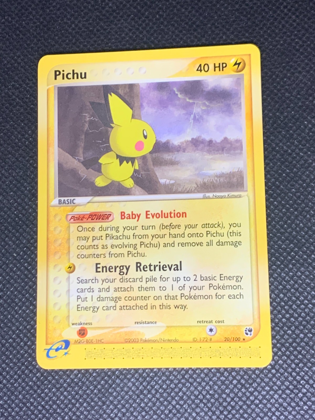 Pichu 20/100 Rare - ex Sandstorm Pokemon Card - NM