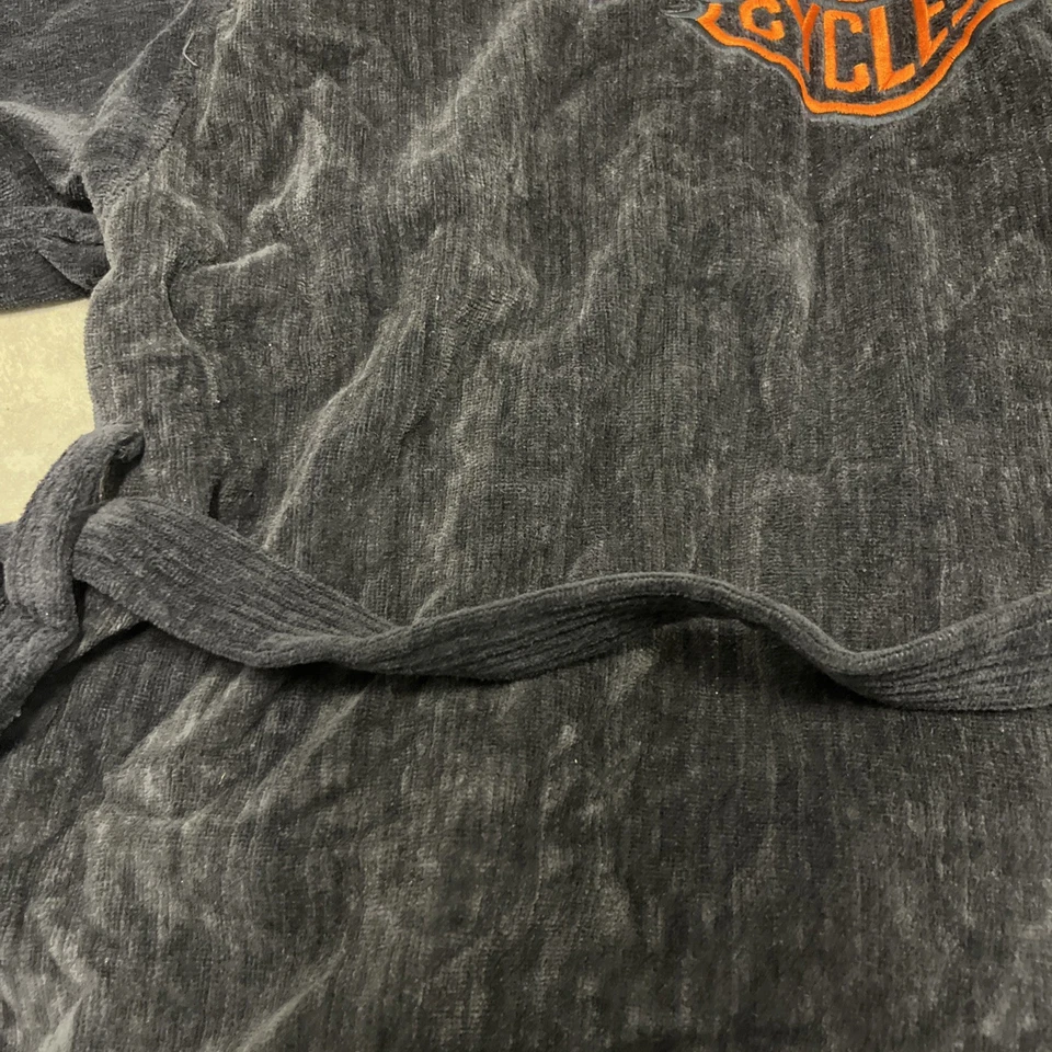 Bata de rizo de baño Harley Davidson vintage 1967 hecha en Estados Unidos bordada 100 % algodón Foto 3 de 4