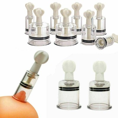 2 PCS Enlargement Enhancer Sucking Nipple Pump Sucker Nipple Vacuum Cup Sucker