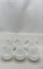 Glasbake Milk Glass Custard Cups Ramekins 9 Piece Set Model 45 Vintage White