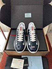New Vintage Gloss Navy Prada Linea Rossa America s Cup Mesh Low Top Walking Shoe