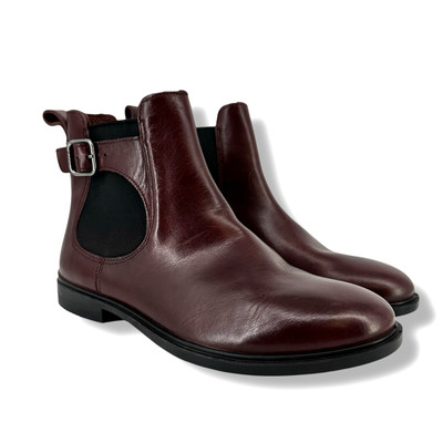 Ecco Dress Classic 15 Brown Leather Chelsea Buckle Ankle Boots Size 38 7 7.5