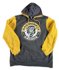 Gas Monkey Garage Hoodie Men  s Large Gray Yellow Pullover Dallas TX Hot Rod