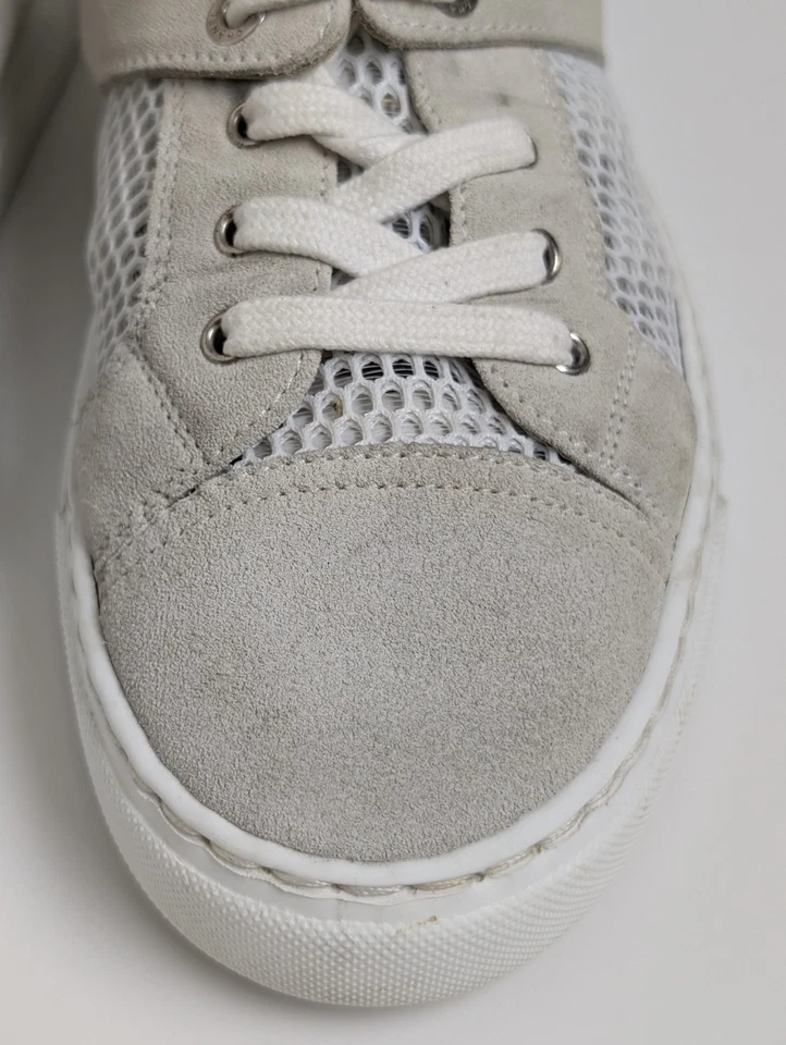 Tênis Chanel de malha camurça branco feito na Itália feminino tamanho 6 - Imagem 2 de 4