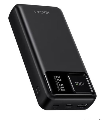 Kuulaa Powerbank 20000mAh 22,5W Schnellladen USB-C & USB-A Schwarz
