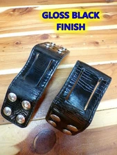 Set of 2 SAFARILAND Gloss 2.25" Duty Belt Keepers 2" Wide with 4 Chromed Snaps