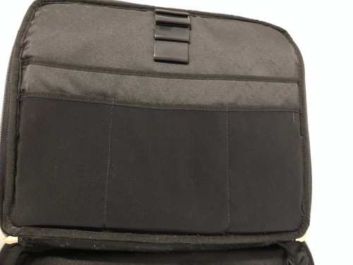Trussardi Italy Black Nylon Zip Around Laptop Case Bag Cross-Body J627 - Picture 14 of 22