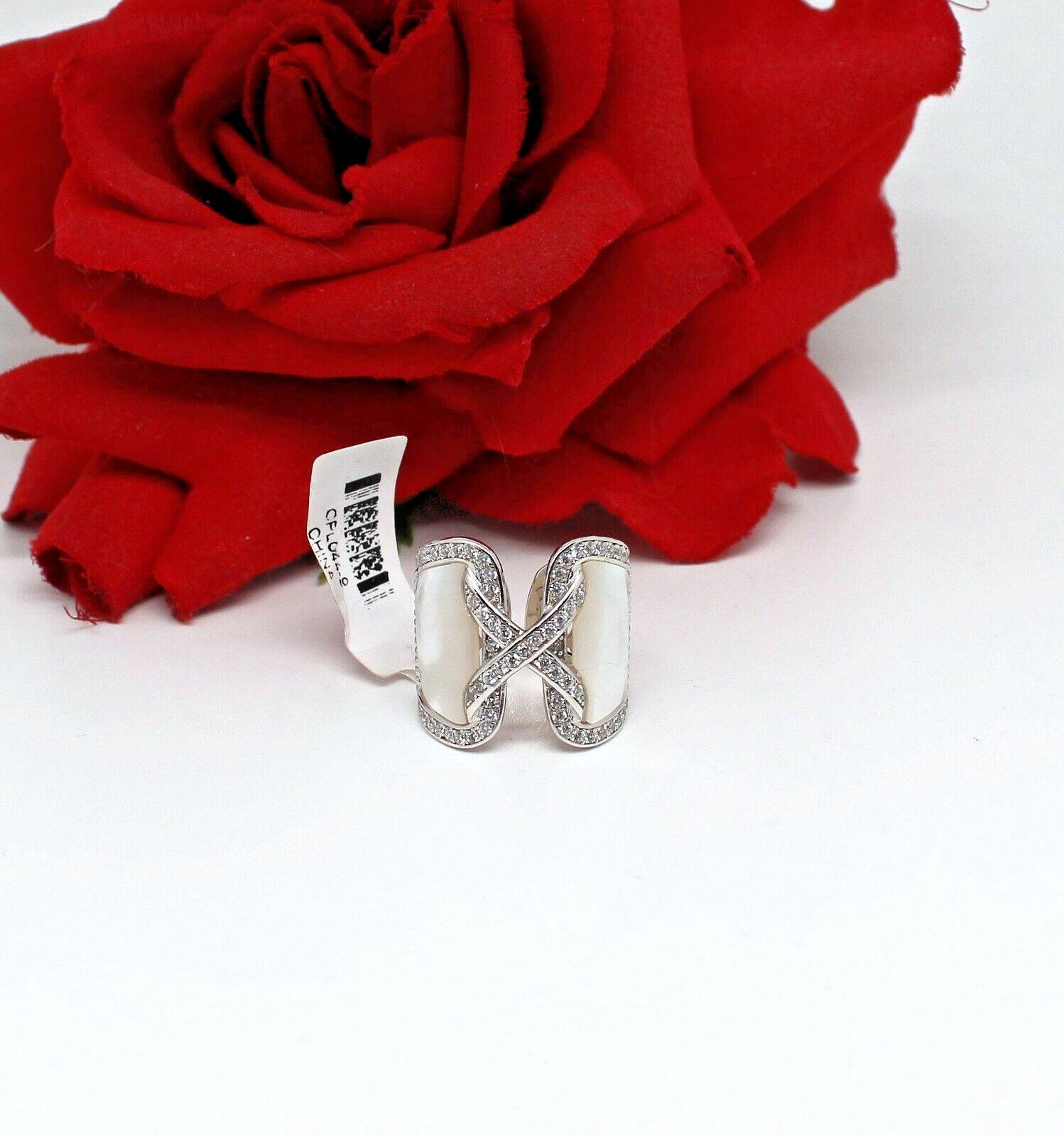 Sterling silver JTV mother of pearl ring size 9 7.25g supports cat rescue