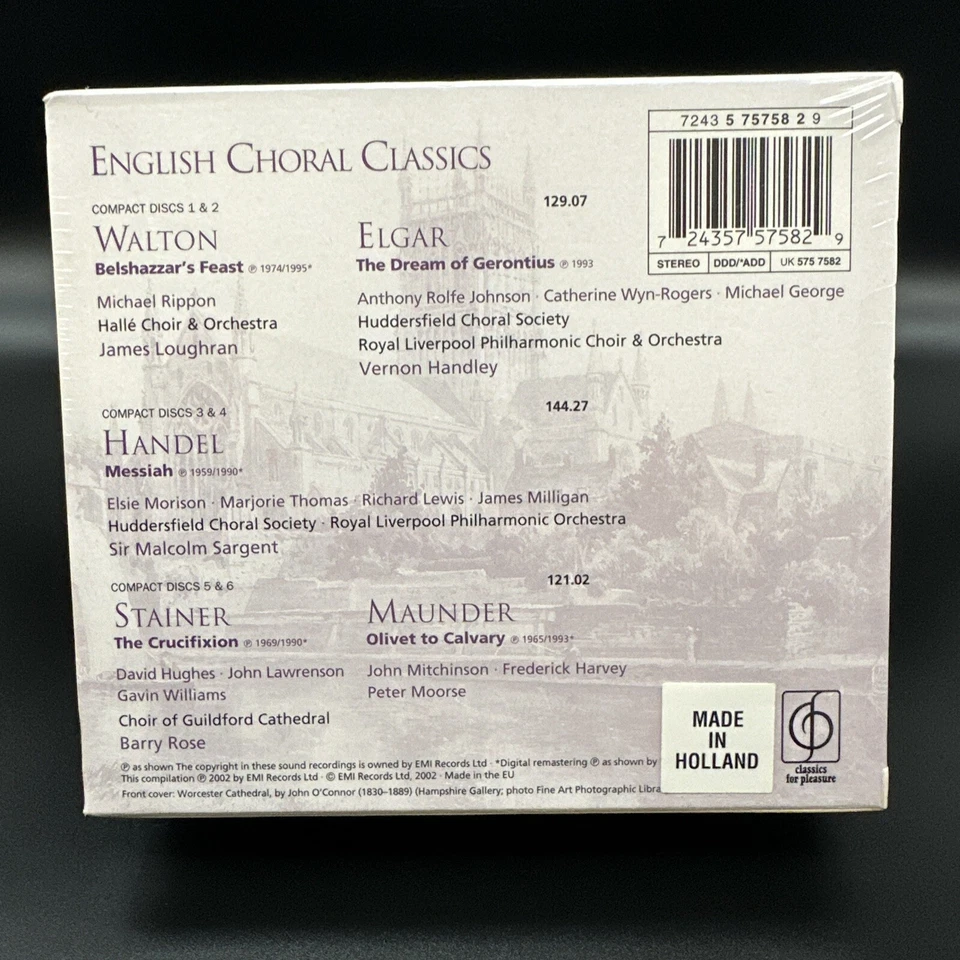 ENGLISH CHORAL CLASSICS Walton Elgar Handel Stainer [EMI 6 CD Set] SEALED RARE Foto 3 de 4